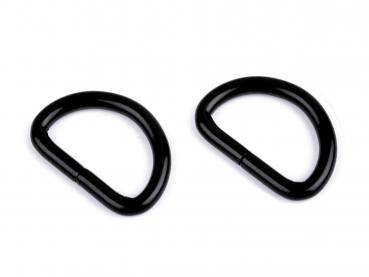 Metall-D-Ring 20 mm Breite Schwarz lackiert